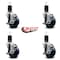 Service Caster 3.5'' Solid Poly Swivel 1-7/8'' Expanding Stem Caster Set with Brake, 4PK SCC-EX20S3514-SPUS-TLB-178-4 - alternate 3